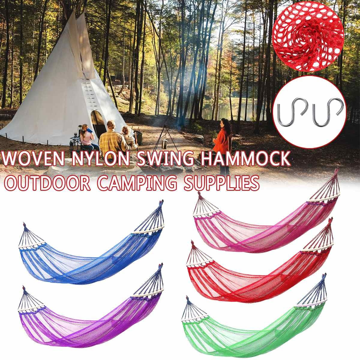 Hamac Camping Nylon Arc-en-Ciel - Portable 190x130cm Résistant - Camp de Base Farzen