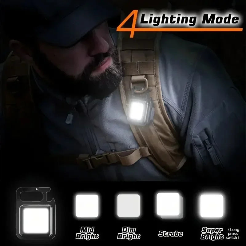 Lampe Torche Porte-Clés LED COB - Camping Magnétique 50g - Camp de Base Farzen