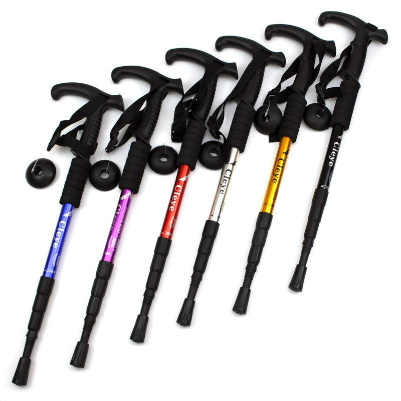 Bâton Randonnée Aluminium Poignée T Anti-Choc - 370g - Camp de Base Farzen