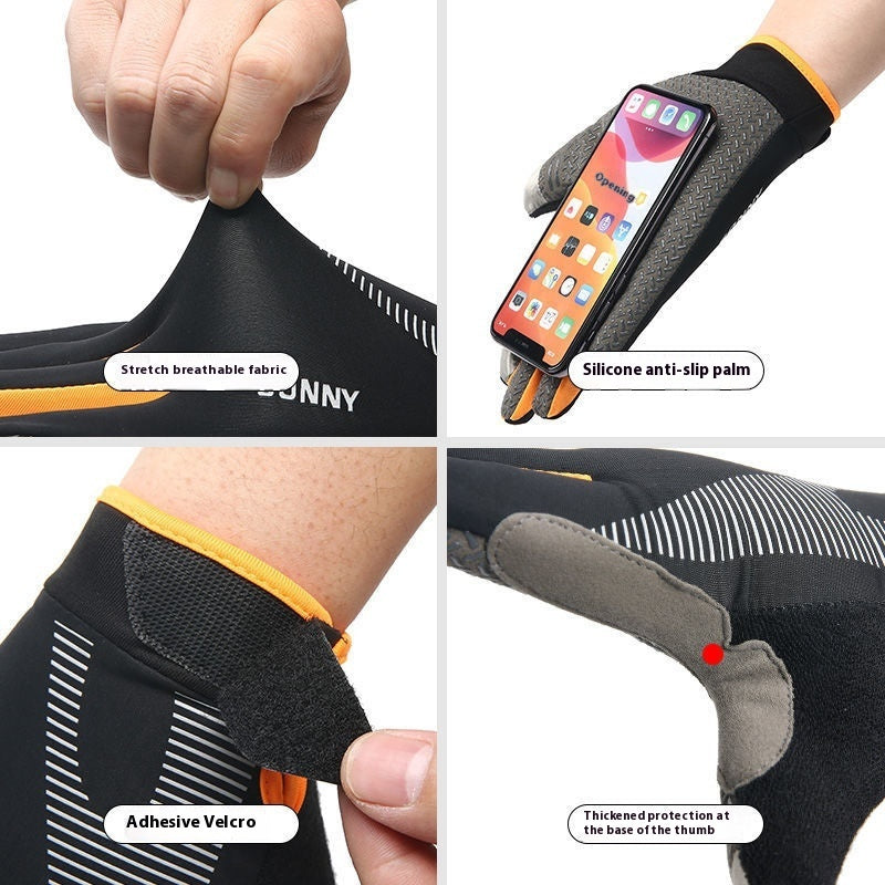 Gants Cyclisme Nylon Protection Solaire - Anti-Chocs - Camp de Base Farzen