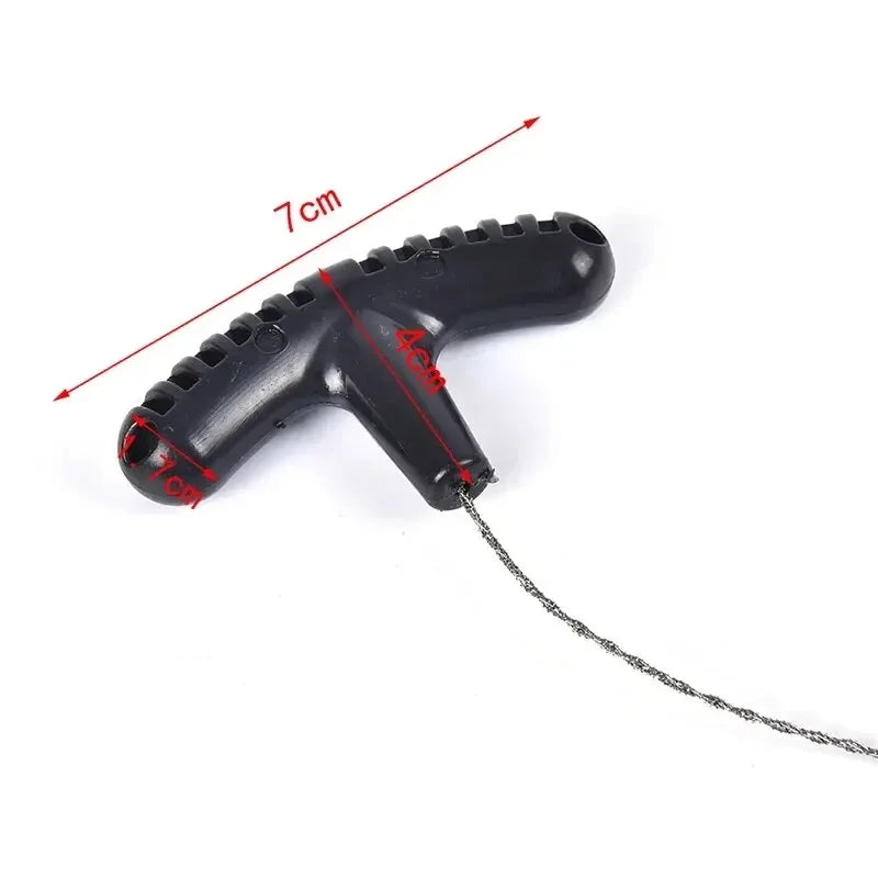 Scie à fil portable en acier inoxydable avec poignée pour les doigts - Camp de Base Farzen