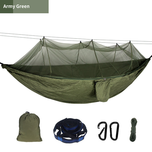 Hamac Anti-Moustiques Camping - Protection Intégrée Nylon 300kg - Camp de Base Farzen