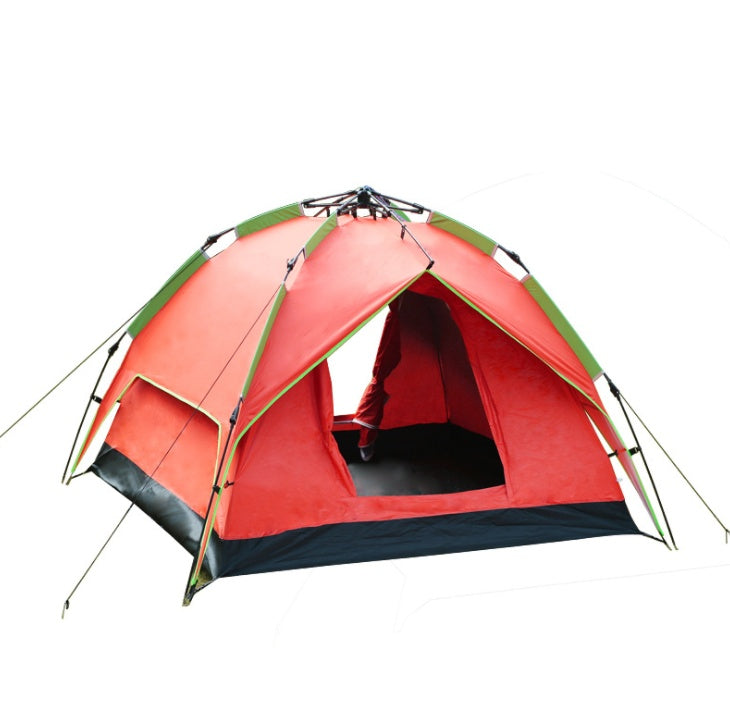 Tente Camping Automatique 3-4 Personnes - Double Porte 220x200cm - Camp de Base Farzen