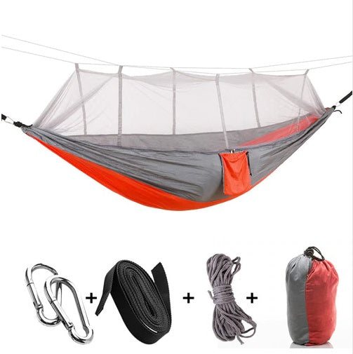 Hamac Double Parachute Moustiquaire - Nylon 210T Anti-Insectes - Camp de Base Farzen