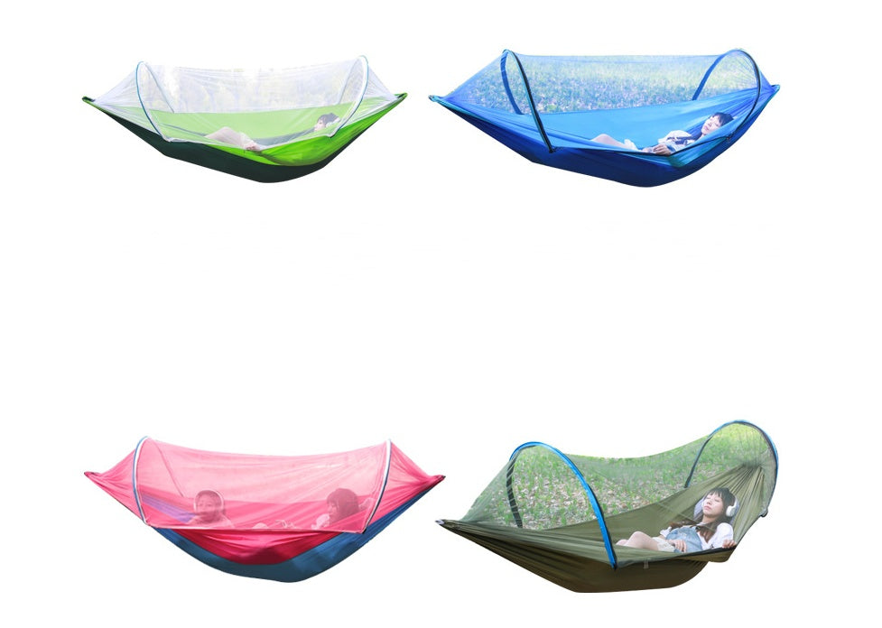 Hamac 2 Personnes Parachute avec Moustiquaire - Nylon Taffeta 210T - Camp de Base Farzen