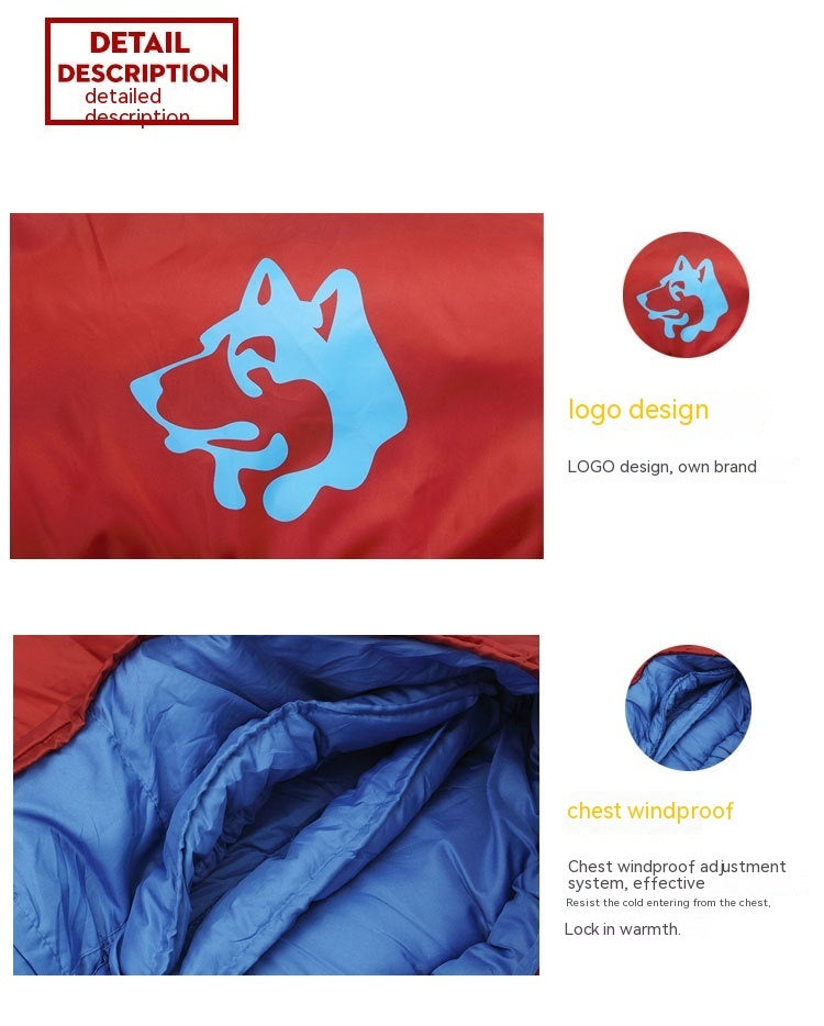Sac de Couchage Coton Pêche Automne-Hiver - Camping Froid 230x80cm - Camp de Base Farzen