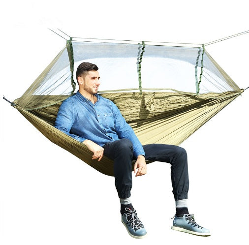Hamac Double Parachute Moustiquaire - Nylon 210T Anti-Insectes - Camp de Base Farzen