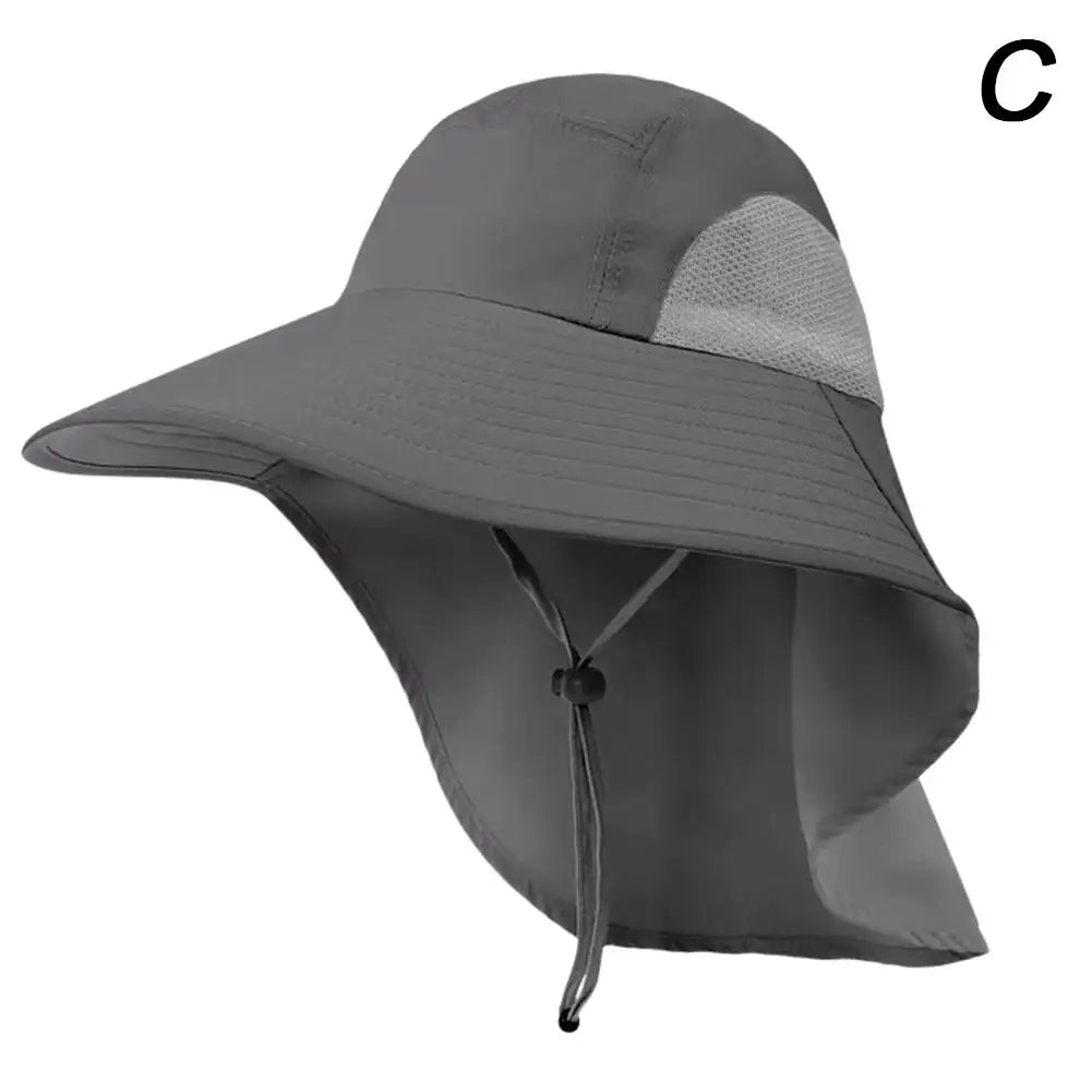 Chapeau Large Bord Rabat Nuque Anti-UV - Ajustable Polyester Outdoor - Camp de Base Farzen