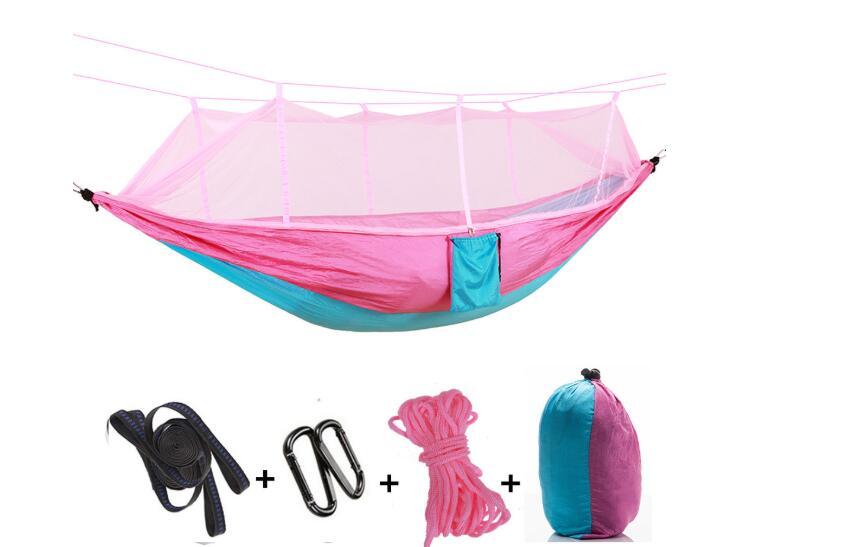 Hamac Double Parachute Moustiquaire - Nylon 210T Anti-Insectes - Camp de Base Farzen