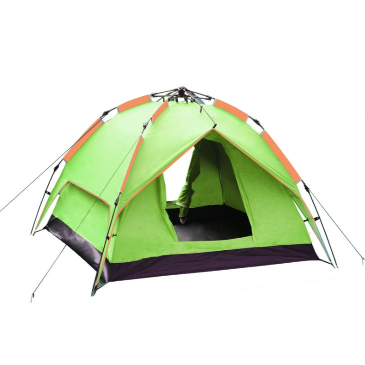 Tente Camping Automatique 3-4 Personnes - Double Porte 220x200cm - Camp de Base Farzen