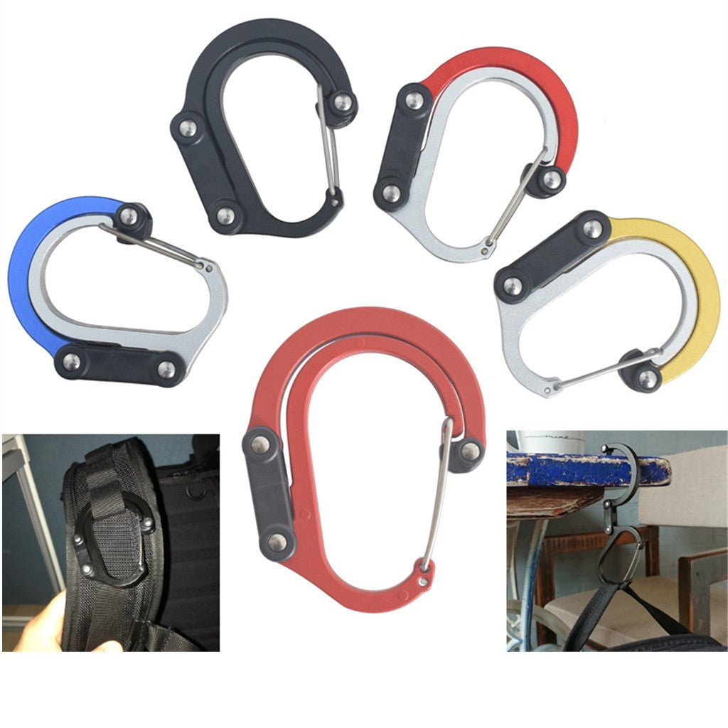 Mousqueton Hybride 3-en-1 Rotatif - Clip Multifonction 18kg - Camp de Base Farzen