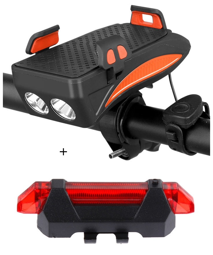 Support Téléphone Vélo 5-en-1 Chargeur - Lampe Sonnette - Camp de Base Farzen