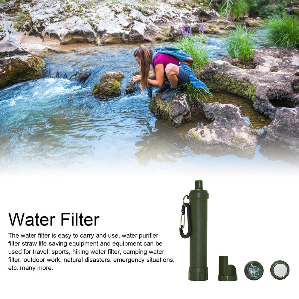 Filtre Eau Urgence Ultra-Portable 1500L - Purification Outdoor Expédition 93g - Camp de Base Farzen