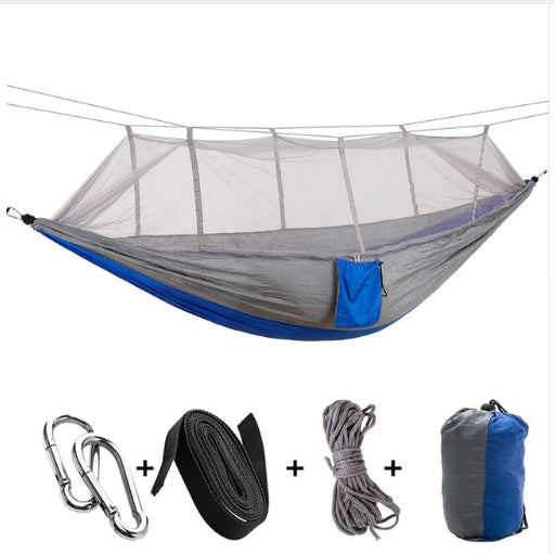 Hamac Double Parachute Moustiquaire - Nylon 210T Anti-Insectes - Camp de Base Farzen