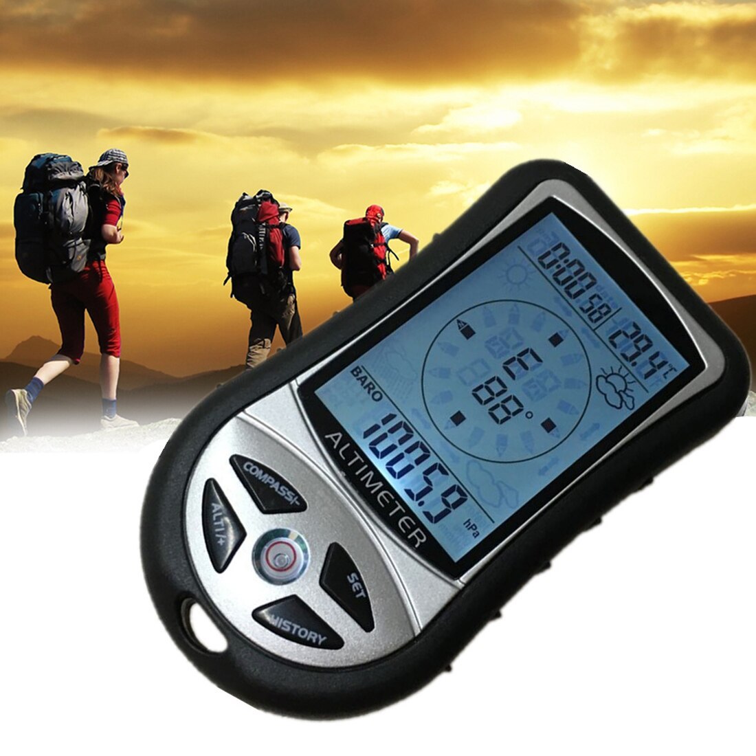 Altimètre électronique portatif 8 en 1, baromètre, boussole, altimètre, randonnée, alpinisme - Camp de Base Farzen
