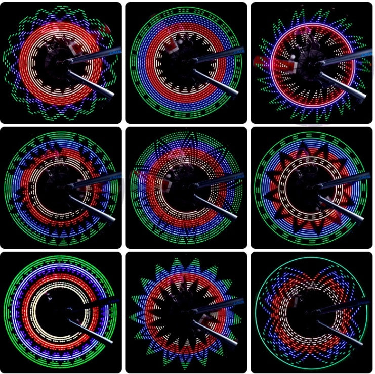 Feux Vélo LED Jante 32 Motifs - Éclairage Étanche Coloré - Camp de Base Farzen
