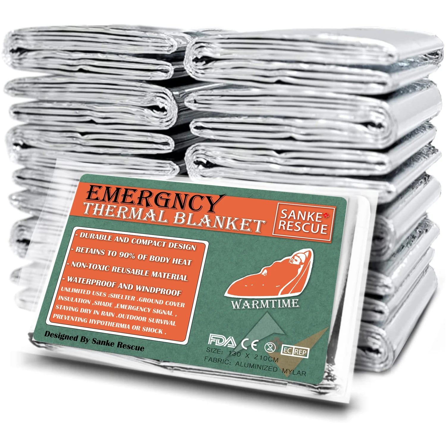 Couverture Thermique Mylar NASA - Pack 4 Pièces Survie - Camp de Base Farzen