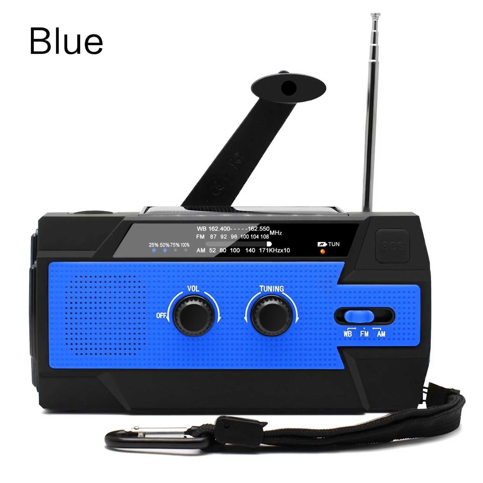 Radio Météo Urgence FM AM WB - Solaire Manivelle 2000mAh LED - Camp de Base Farzen