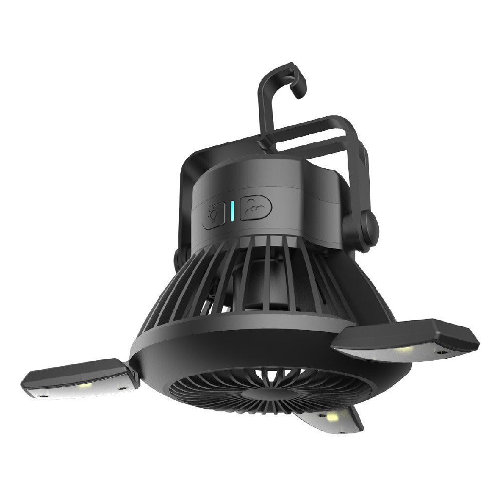 Ventilateur Solaire Pliable 3 Vitesses Camping Tente LED USB 4000mAh - Camp de Base Farzen