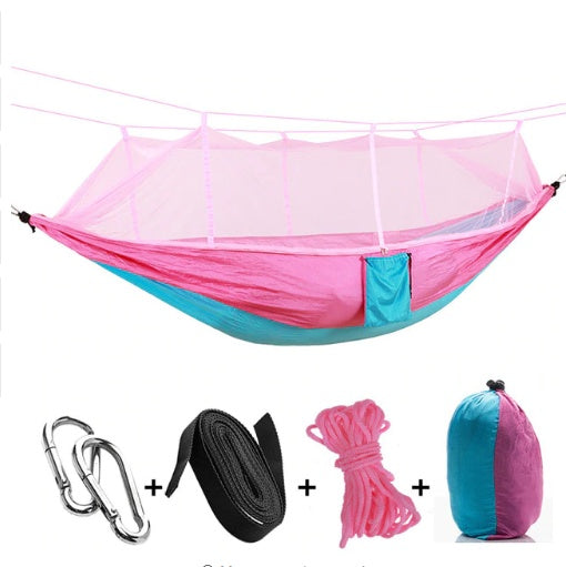 Hamac Double Parachute Moustiquaire - Nylon 210T Anti-Insectes - Camp de Base Farzen