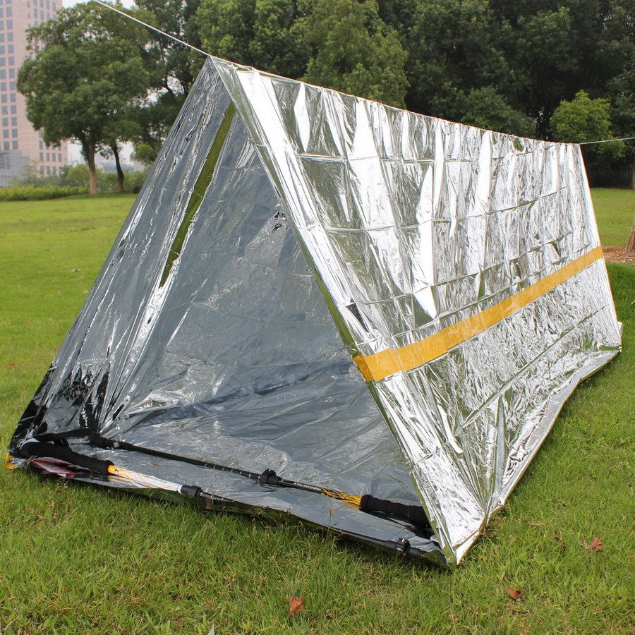 Sac de Couchage Urgence Aluminium - Kit Survie Isolation Thermique 200g - Camp de Base Farzen