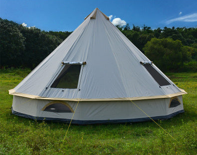 Tente Yourte Pyramidale 8+ Personnes - Cheminée Oxford 210D 4-5m - Camp de Base Farzen