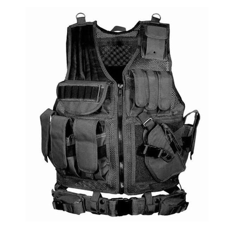 Gilet Tactique Militaire Molle - Airsoft Combat Polyester 600D - Camp de Base Farzen