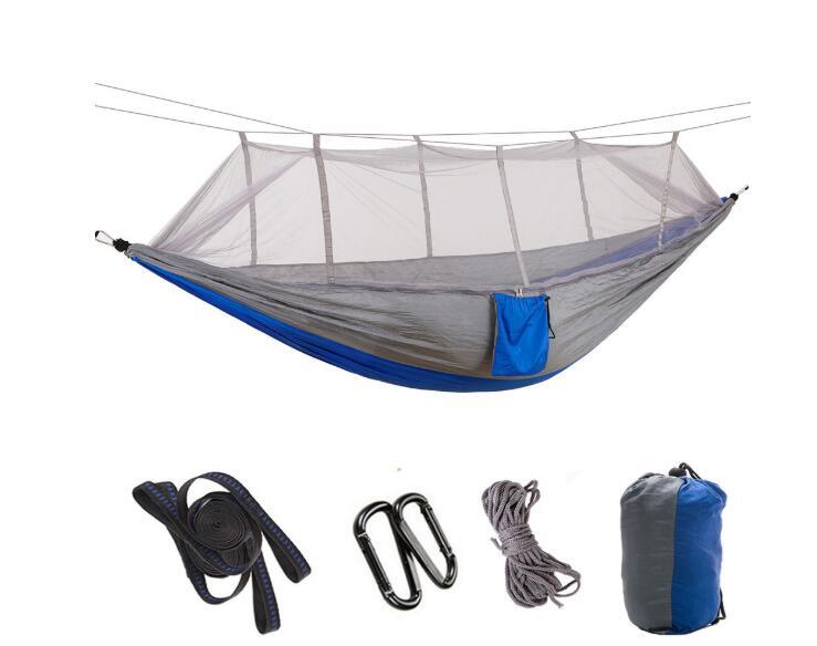 Hamac Double Parachute Moustiquaire - Nylon 210T Anti-Insectes - Camp de Base Farzen