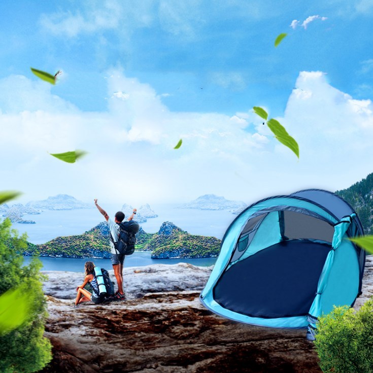 Tente Camping Automatique 2 Personnes - Polyester 245x150cm - Camp de Base Farzen