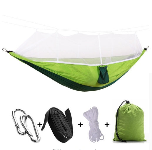 Hamac Double Parachute Moustiquaire - Nylon 210T Anti-Insectes - Camp de Base Farzen