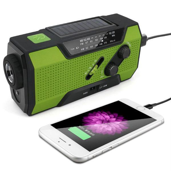 Radio Solaire de Poche 5-en-1 | Dynamo, Power Bank & Lampe Torche LED | Kit Survie - Camp de Base Farzen