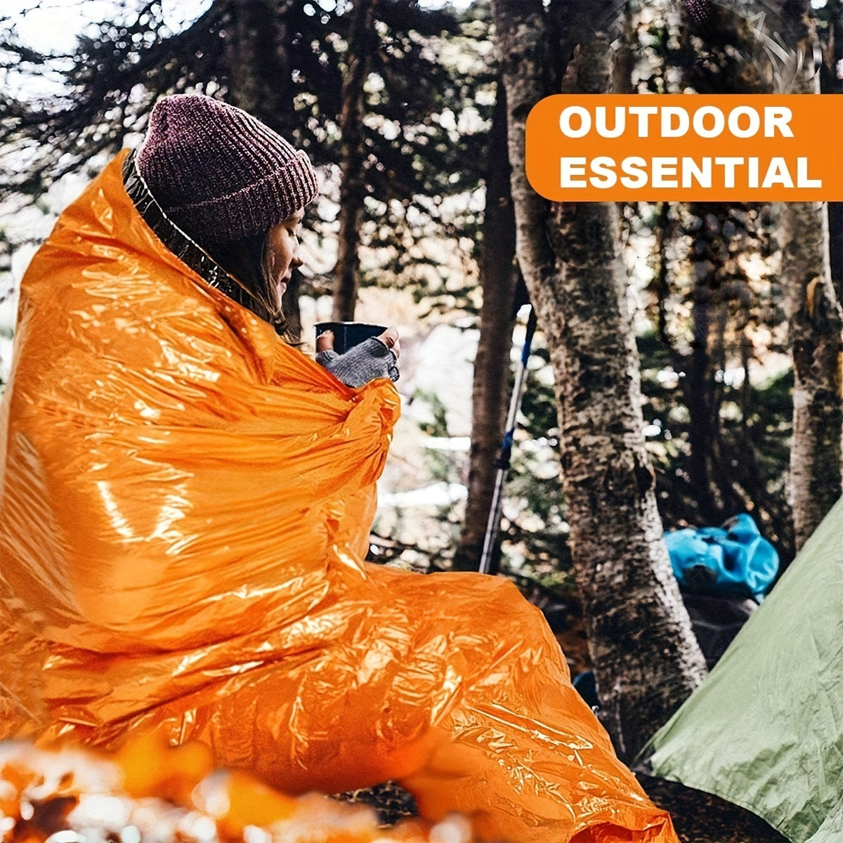 Sac Couchage Urgence Bivouac - Thermique Imperméable 72g - Camp de Base Farzen