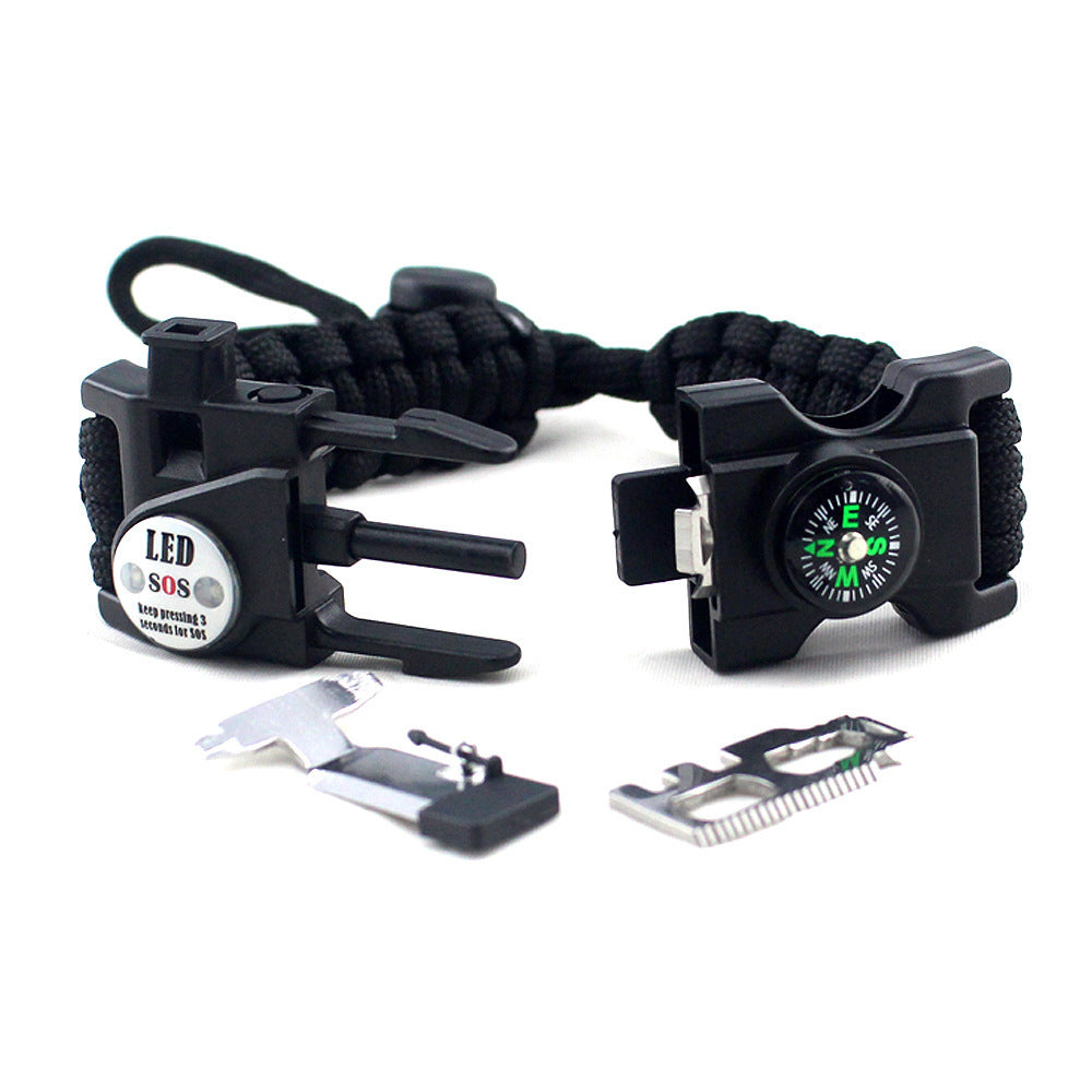 Bracelet de survie réglable tressé en corde de parachute - Camp de Base Farzen