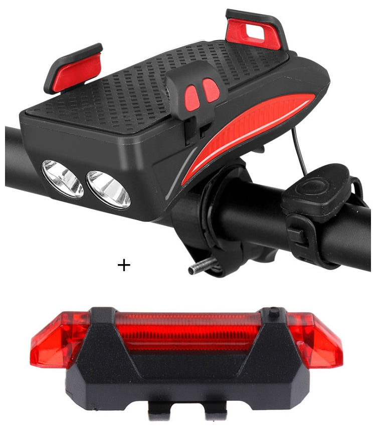 Support Téléphone Vélo 5-en-1 Chargeur - Lampe Sonnette - Camp de Base Farzen