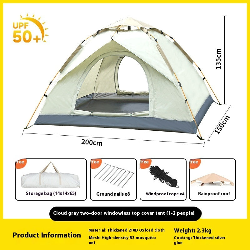 Tente Camping Automatique Pop-Up - Montage Instantané 2-4 Personnes - Camp de Base Farzen