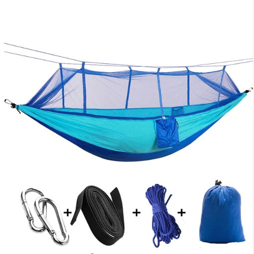 Hamac Double Parachute Moustiquaire - Nylon 210T Anti-Insectes - Camp de Base Farzen