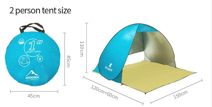 Tente de Plage Automatique Anti-UV - Protection Solaire Instantanée - Camp de Base Farzen