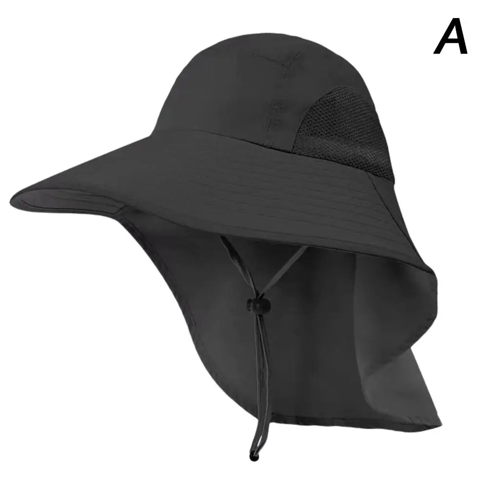 Chapeau Large Bord Rabat Nuque Anti-UV - Ajustable Polyester Outdoor - Camp de Base Farzen