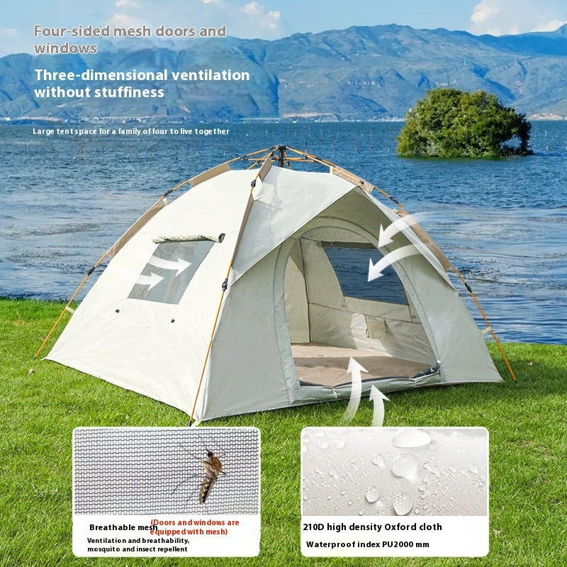 Tente Camping Automatique Pop-Up - Montage Instantané 2-4 Personnes - Camp de Base Farzen