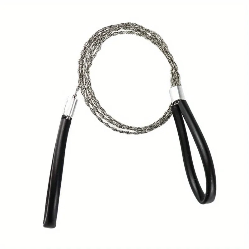 Scie Fil Inox Poche - Poignée Doigts Survie Ultra-Légère 68cm - Camp de Base Farzen