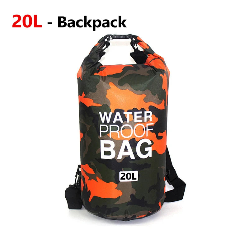 Sac Étanche PVC 10L 20L - Imperméable Natation Rafting Kayak - Camp de Base Farzen