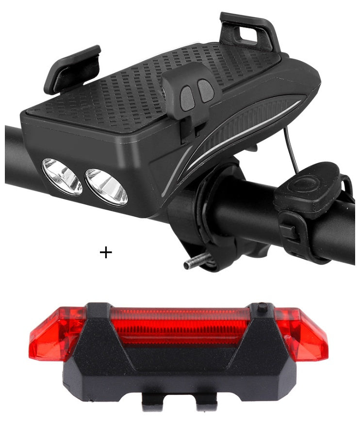 Support Téléphone Vélo 5-en-1 Chargeur - Lampe Sonnette - Camp de Base Farzen