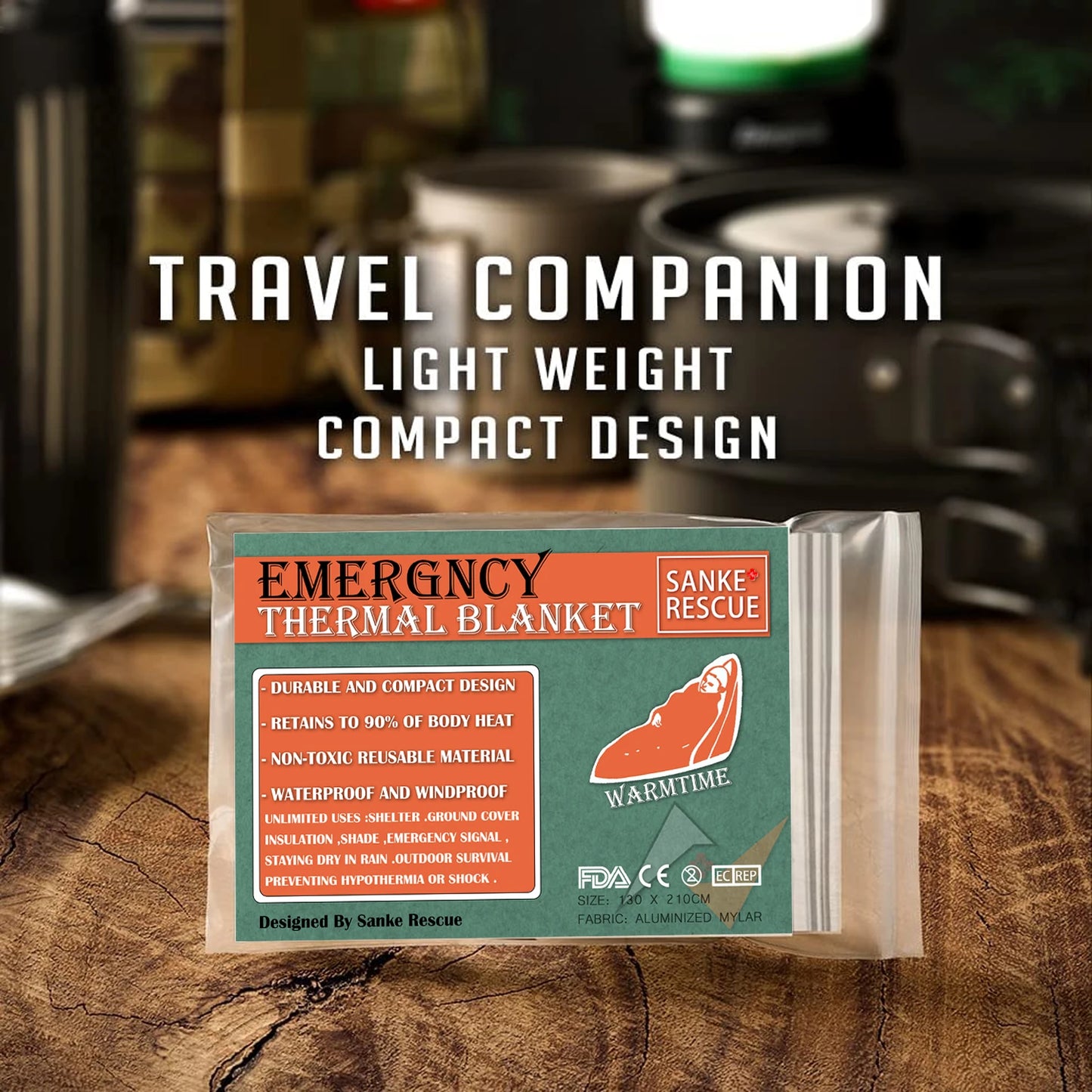 Couverture Thermique Mylar NASA - Pack 4 Pièces Survie - Camp de Base Farzen