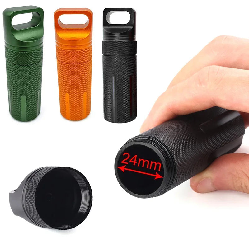 Capsule Survie Étanche - Conteneur Médicaments Outdoor - Camp de Base Farzen