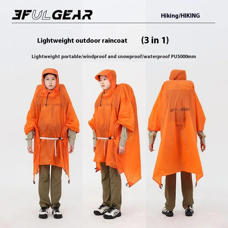 Poncho Imperméable 3 en 1 Ultraléger - Silicone 15D 200g - Camp de Base Farzen