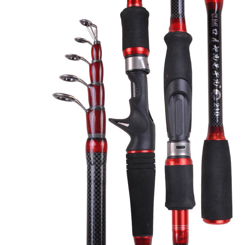 Canne Pêche Carbone Télescopique 1.8-3m - Mer Rivière - Camp de Base Farzen
