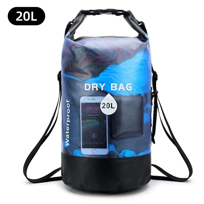 Sac Étanche PVC 10L 20L - Imperméable Natation Rafting Kayak - Camp de Base Farzen
