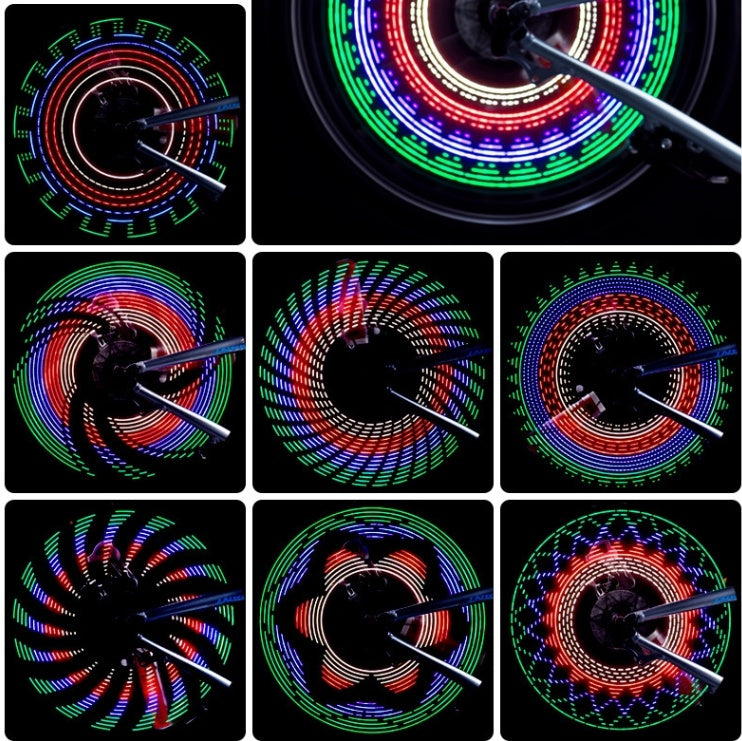 Feux Vélo LED Jante 32 Motifs - Éclairage Étanche Coloré - Camp de Base Farzen