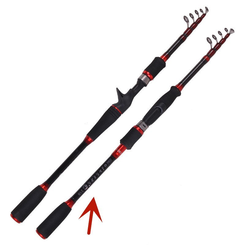 Canne Pêche Carbone Télescopique 1.8-3m - Mer Rivière - Camp de Base Farzen