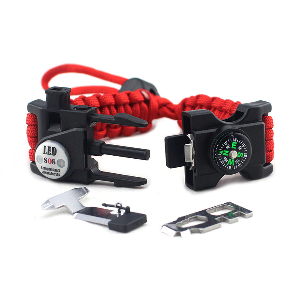 Bracelet de survie réglable tressé en corde de parachute - Camp de Base Farzen